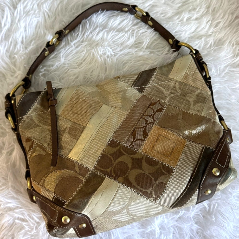Y2K Coach 12523 Carly Signature Patchwork Hobo Bag Shoulder Bag