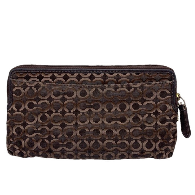 COACH Brown Double Canvas Wristlet