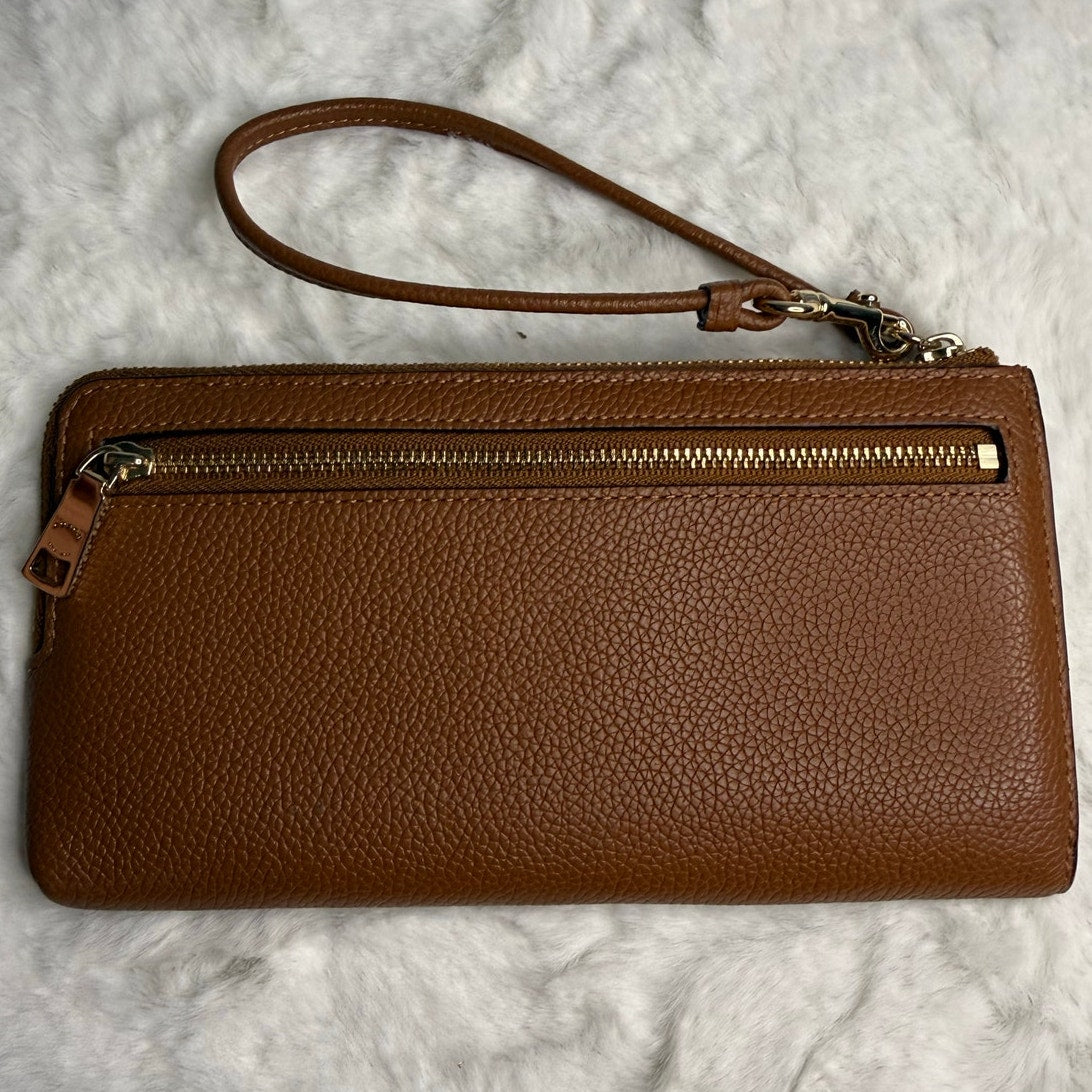 Coach Brown Zip Around Wristlet Wallet