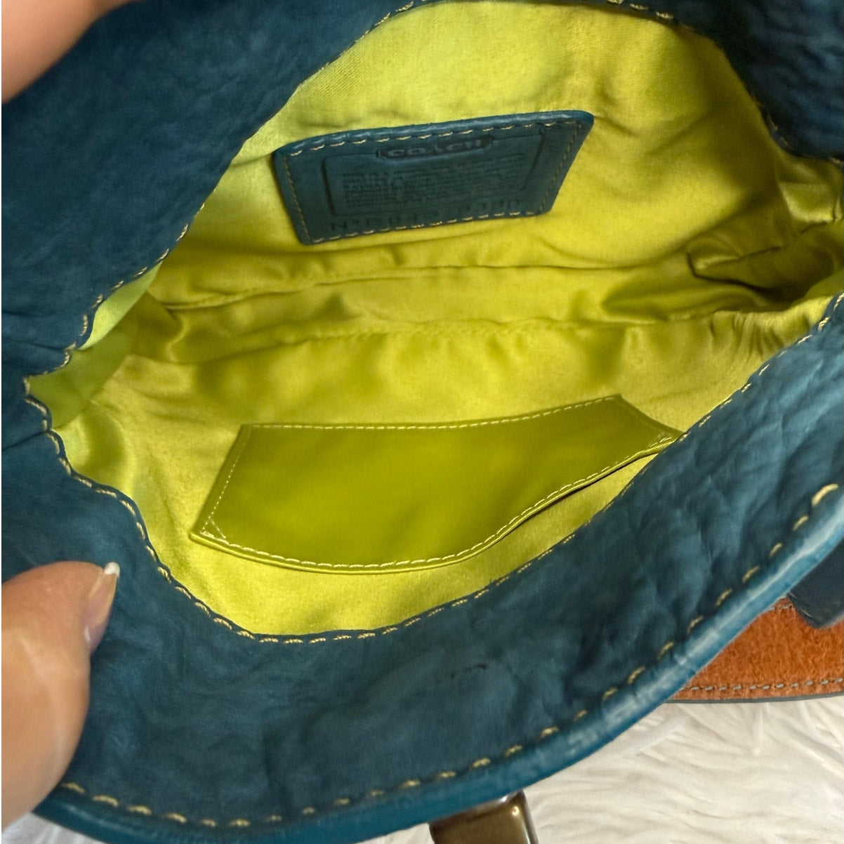 y2k COACH Vintage 9390 Suede Turnlock Mini Purse Shoulder Bag