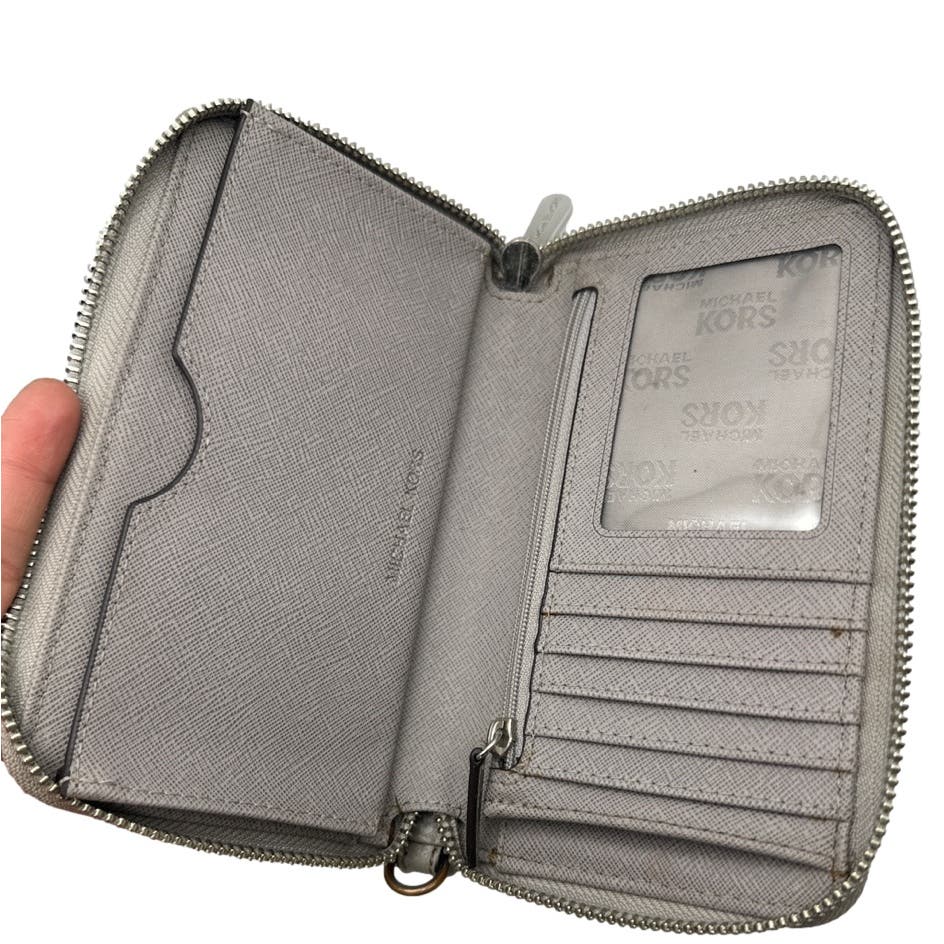 MICHAEL KORS Gray Zip Around Wallet