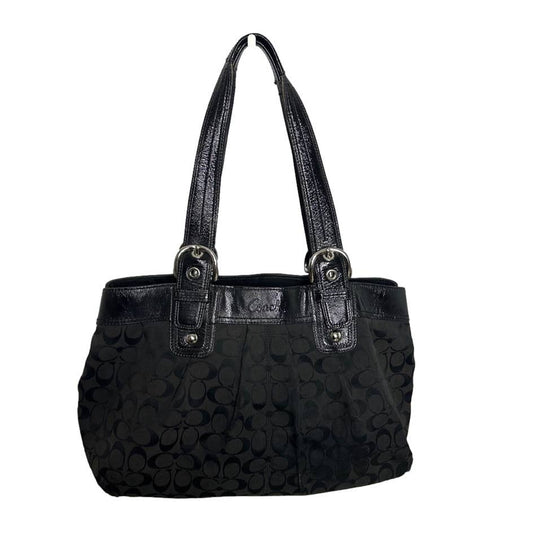 COACH Signature Canvas Black Shoulder Bag