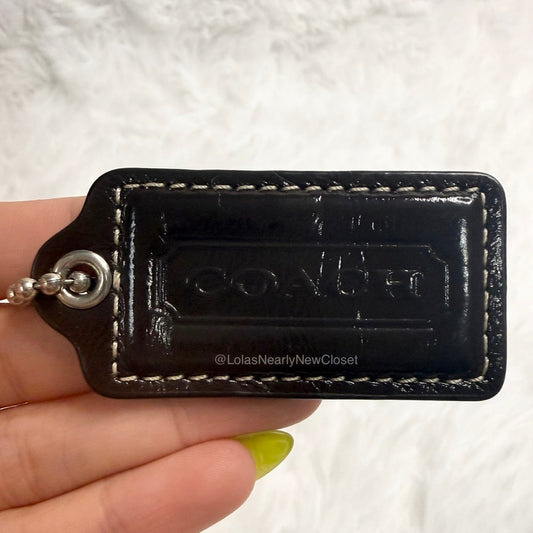 2" COACH Dark Brown Fob Bag Charm Hang tag Hangtag