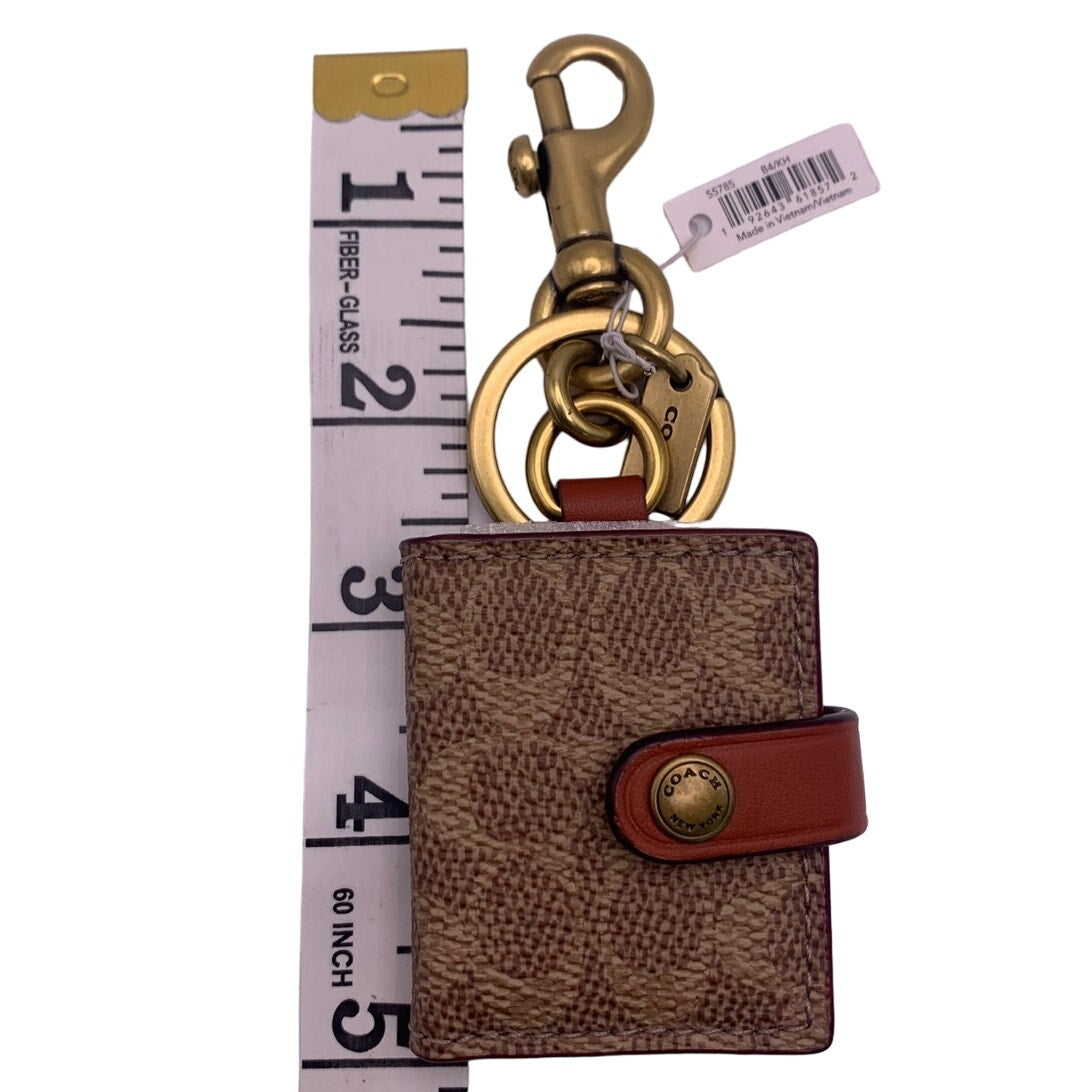 NWT COACH Picture Frame Bag Charm In Signature Canvas