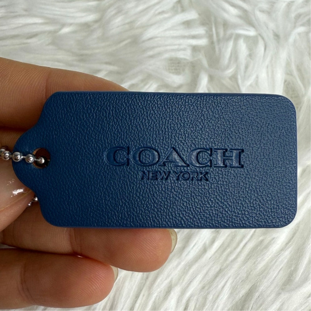 2" COACH Blue Fob Bag Charm Hang tag Hangtag