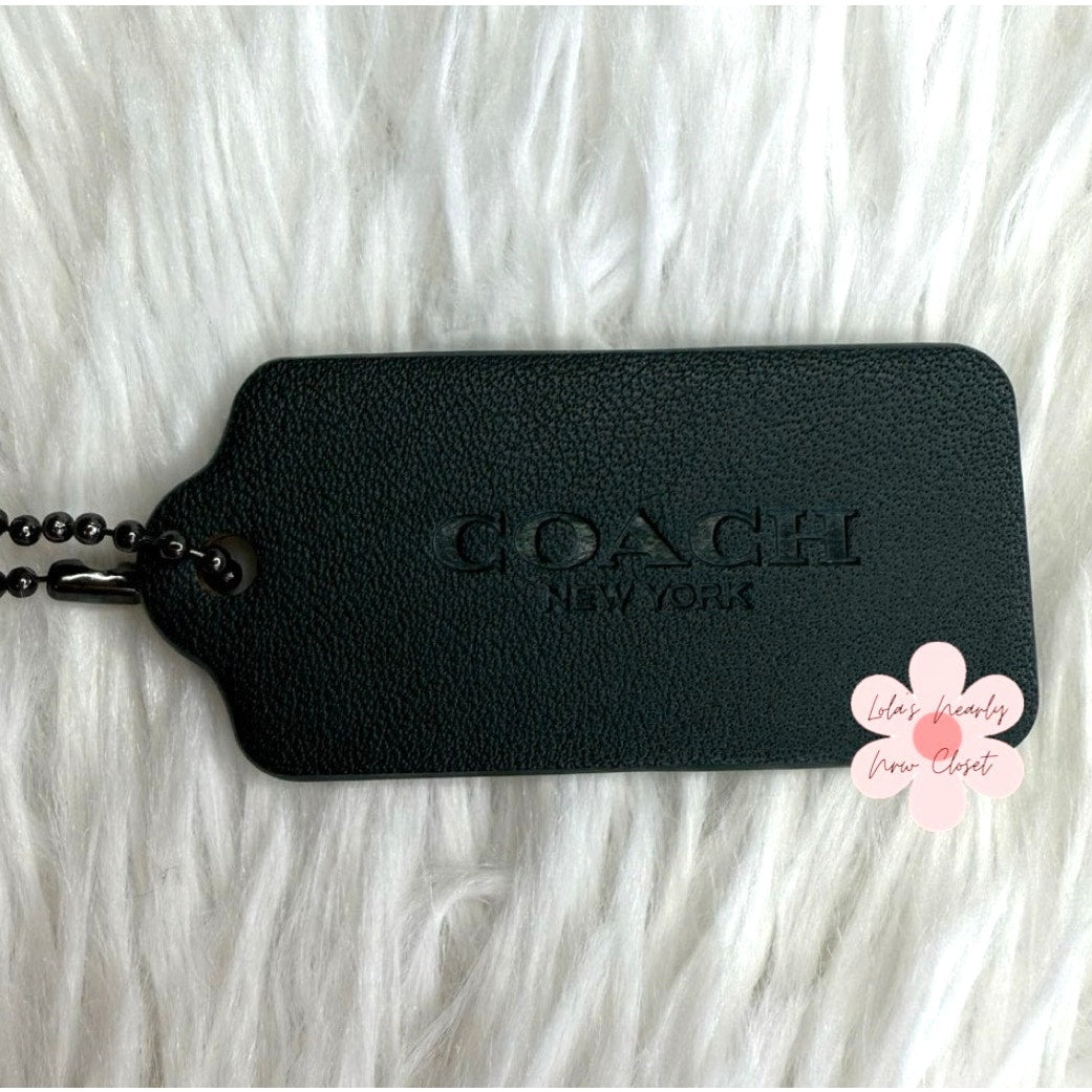 2" COACH Green Hang Tag Key Fob Bag Charm