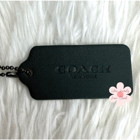 2" COACH Green Hang Tag Key Fob Bag Charm