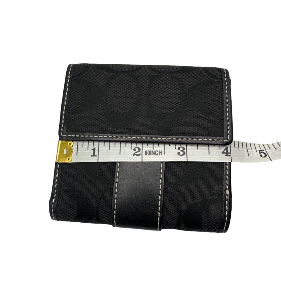 y2k COACH Black Signature Canvas Wallet