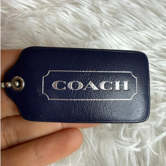 2.5" COACH Navy Fob Bag Charm Hang tag Hangtag