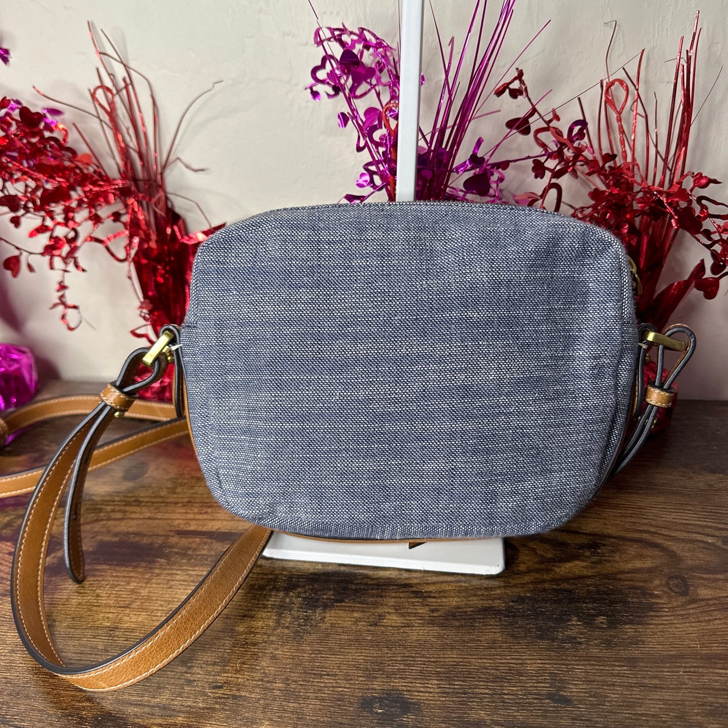 SALE FOSSIL Denim Kendall Crossbody Chambray