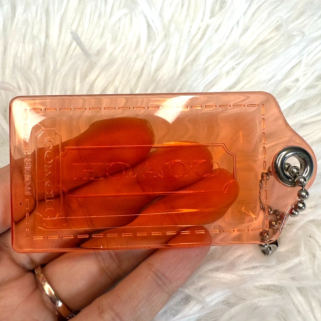 3” COACH Poppy Fob Bag Charm Hang tag Hangtag