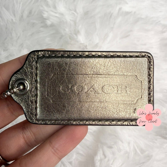 2" COACH Bronze Fob Bag Charm Hang tag Hangtag