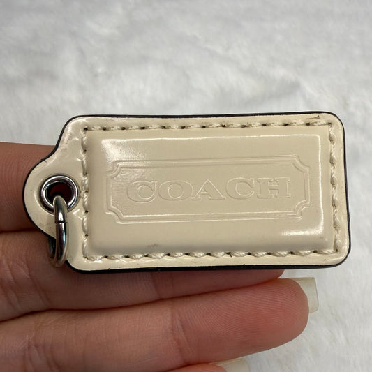 1.5" COACH Cream Fob Bag Charm Hang tag Hangtag