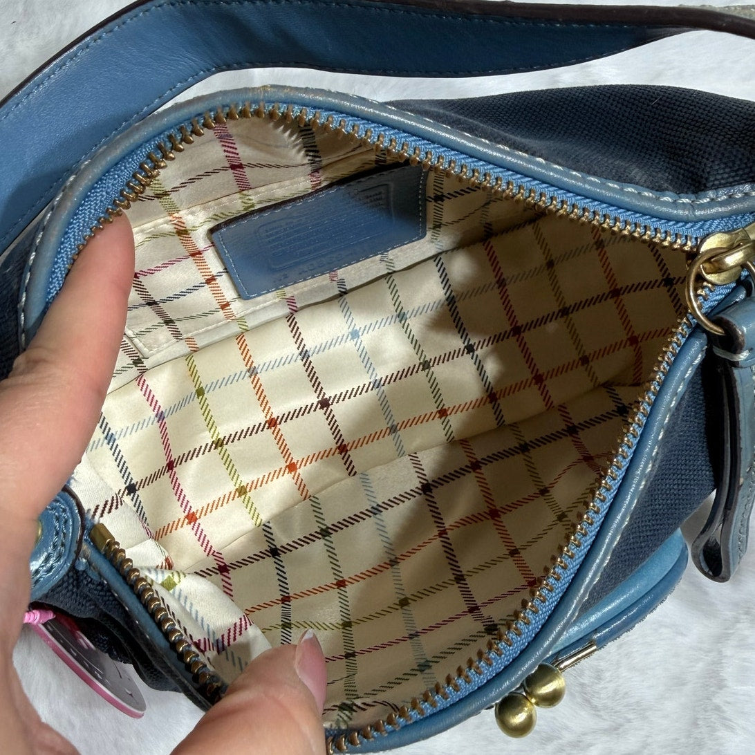 y2k COACH Vintage Kisslock Stripe Top Handle Mini Purse