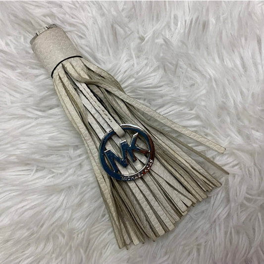 MICHAEL KORS White Silver Tassel Bag Charm