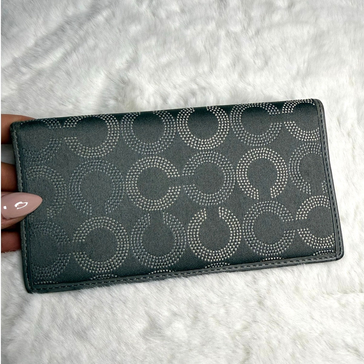 COACH Gray Checkbook