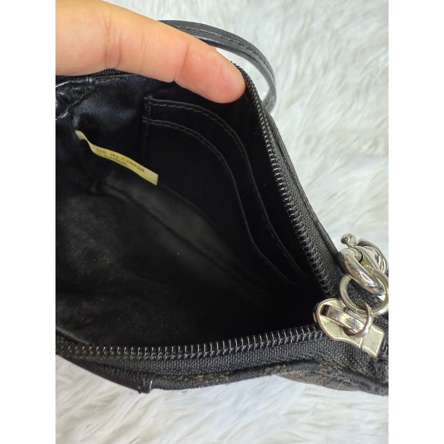 COACH Black Signature Canvas Wristlet
