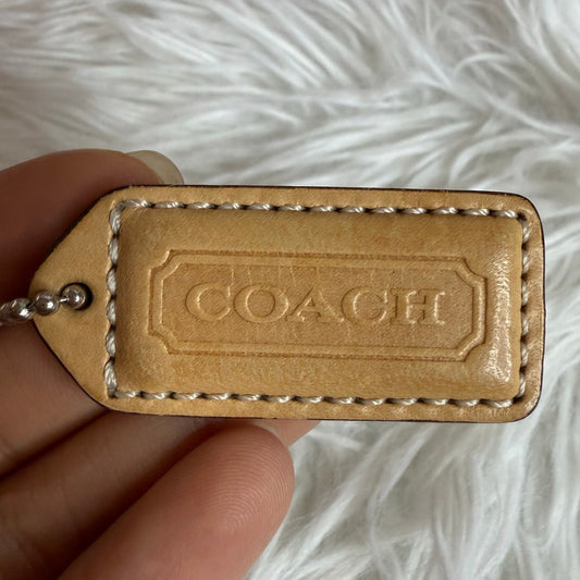 1.5" y2k COACH Vintag Tan Fob Bag Charm Hang tag Hangtag