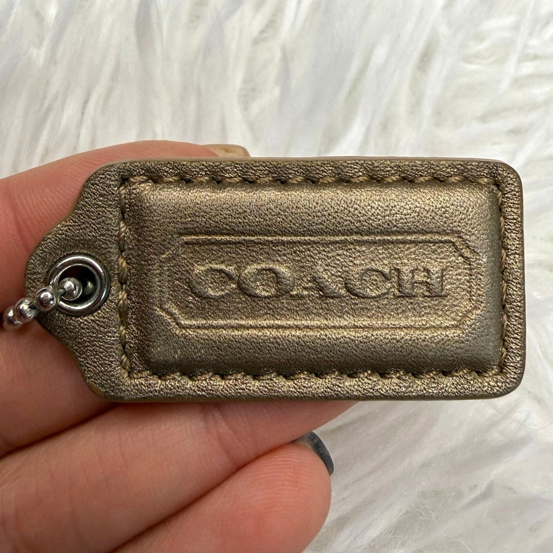 1.5" COACH bronze Fob Bag Charm Hang tag Hangtag