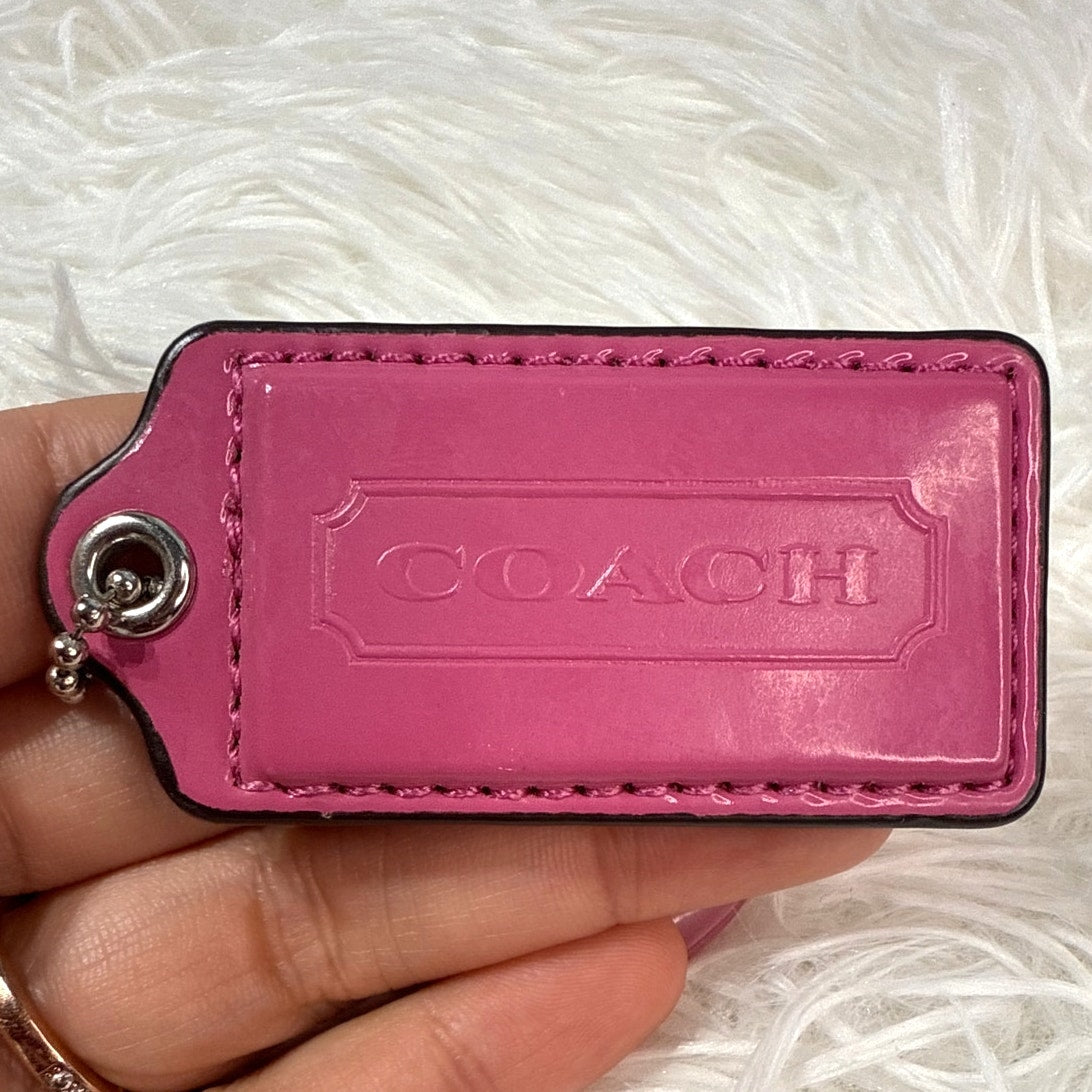 2" COACH Patent Leather Pink Fob Bag Charm Hang tag Hangtag