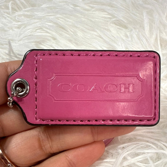 2" COACH Patent Leather Pink Fob Bag Charm Hang tag Hangtag