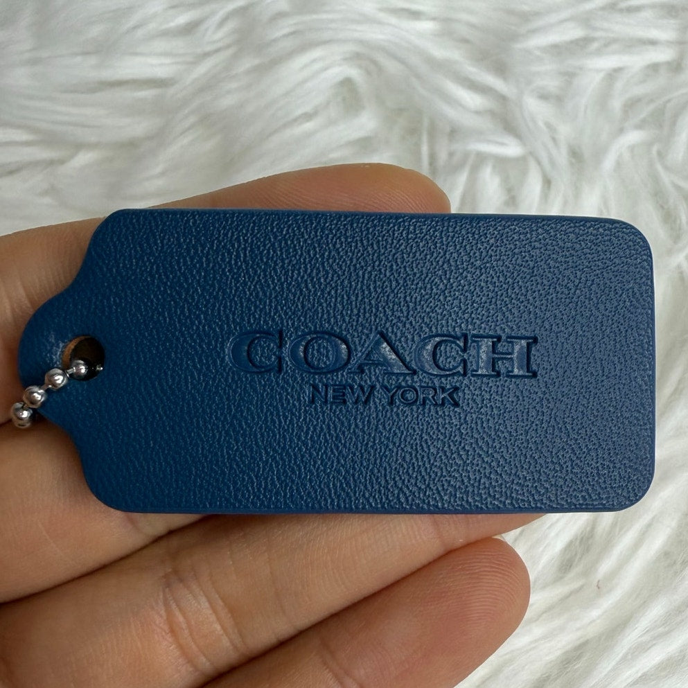 2" COACH Blue Fob Bag Charm Hang tag Hangtag