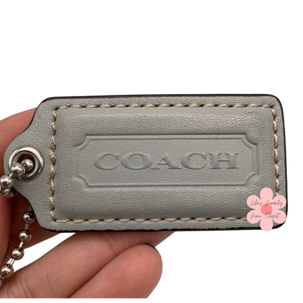 2"  COACH Gray Fob Bag Charm Hang tag Hangtag