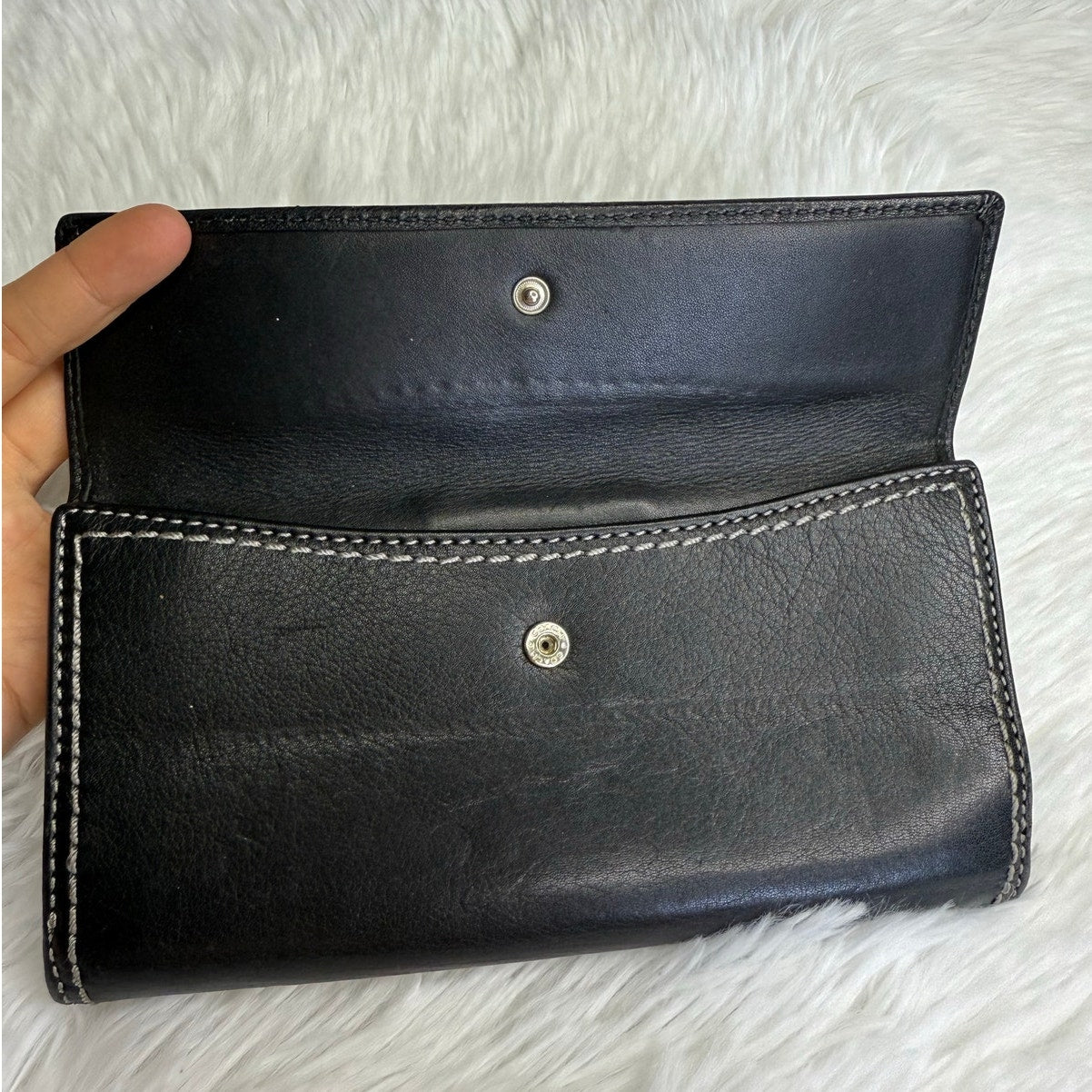 y2k COACH Vintage Soho Black Turn Lock Wallet