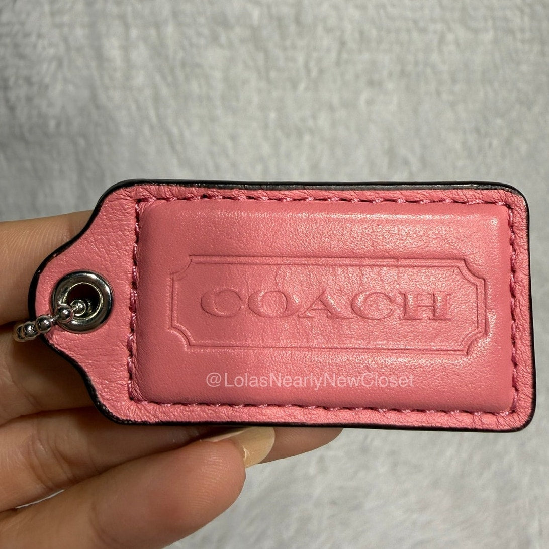 2" COACH Pink Fob Bag Charm Hang tag Hangtag