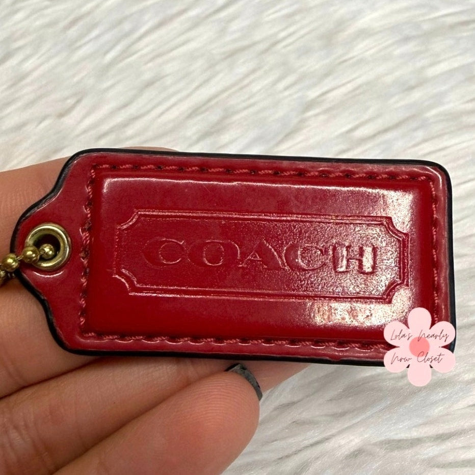 2" COACH Patent Leather Fob Bag Charm Hang tag Hangtag