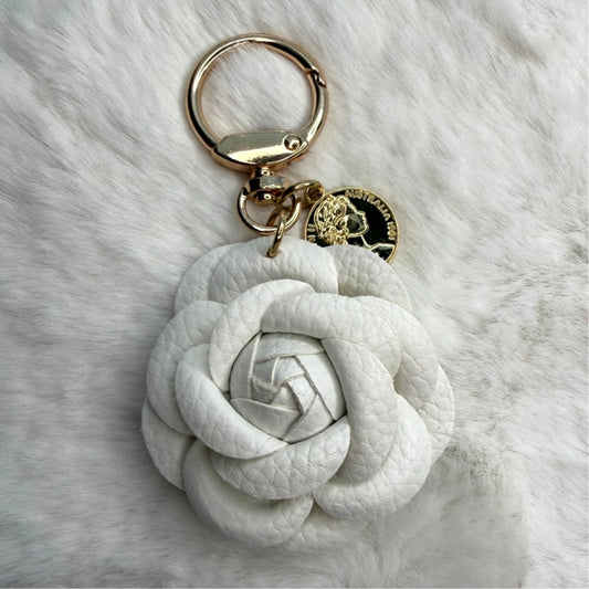 Flower White Bag Charm Keychain Fashion Charm