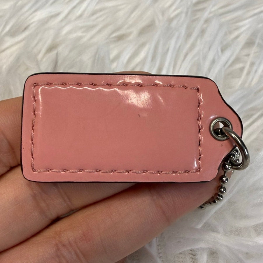 1.5" COACH Pink Fob Bag Charm Hang tag Hangtag