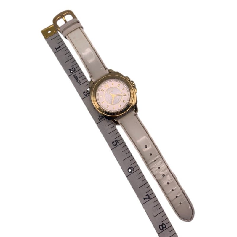 COACH Boyfriend Gold-tone Patent Leather Ladies Wristlet Watch