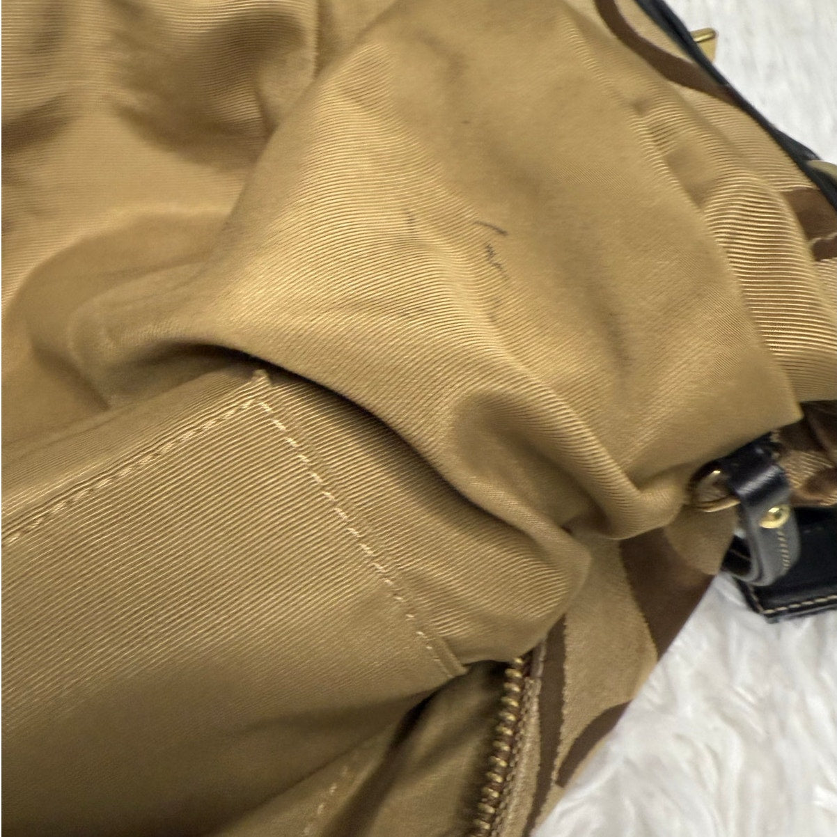 y2k COACH Black Brown Carly Large Hobo Signature Shoulder Bag Purse