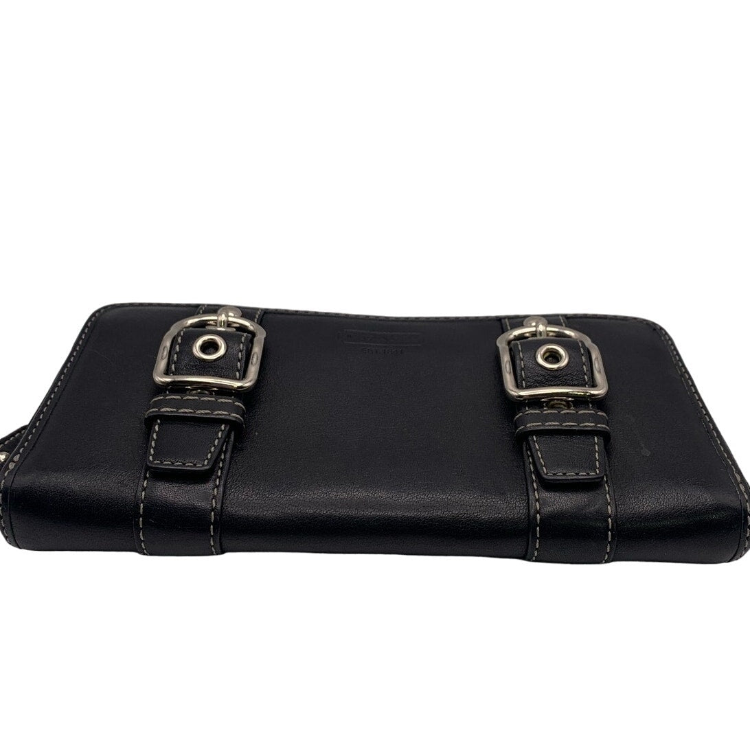 COACH y2k Soho Zoe Double Buckle Black Wallet