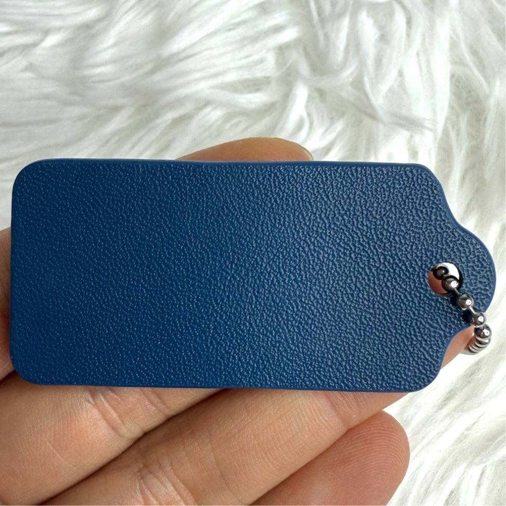 2" COACH Blue Fob Bag Charm Hang tag Hangtag