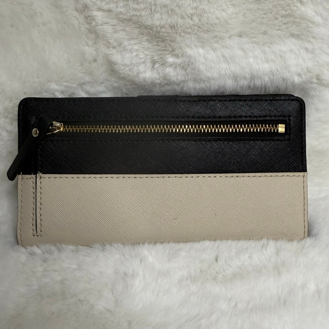 KATE SPADE New York Black Beige Bifold Wallet