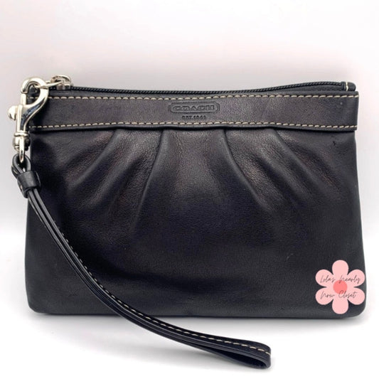 Y2K COACH Leatherware Black Wristlet