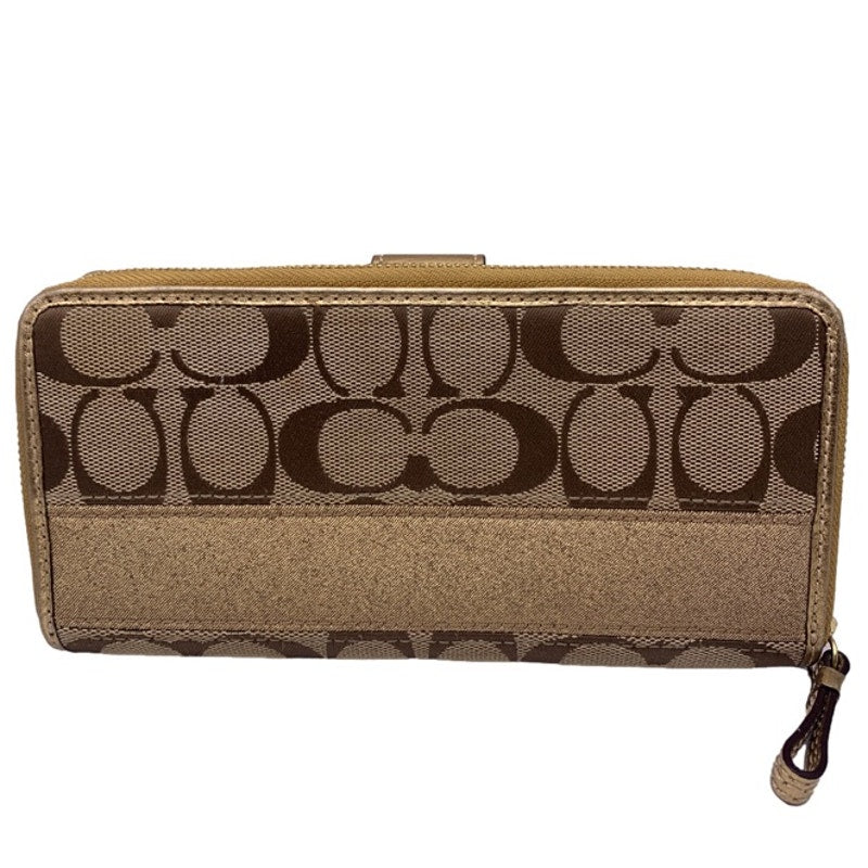Y2K COACH Brown Gold Signature Canvas Wallet