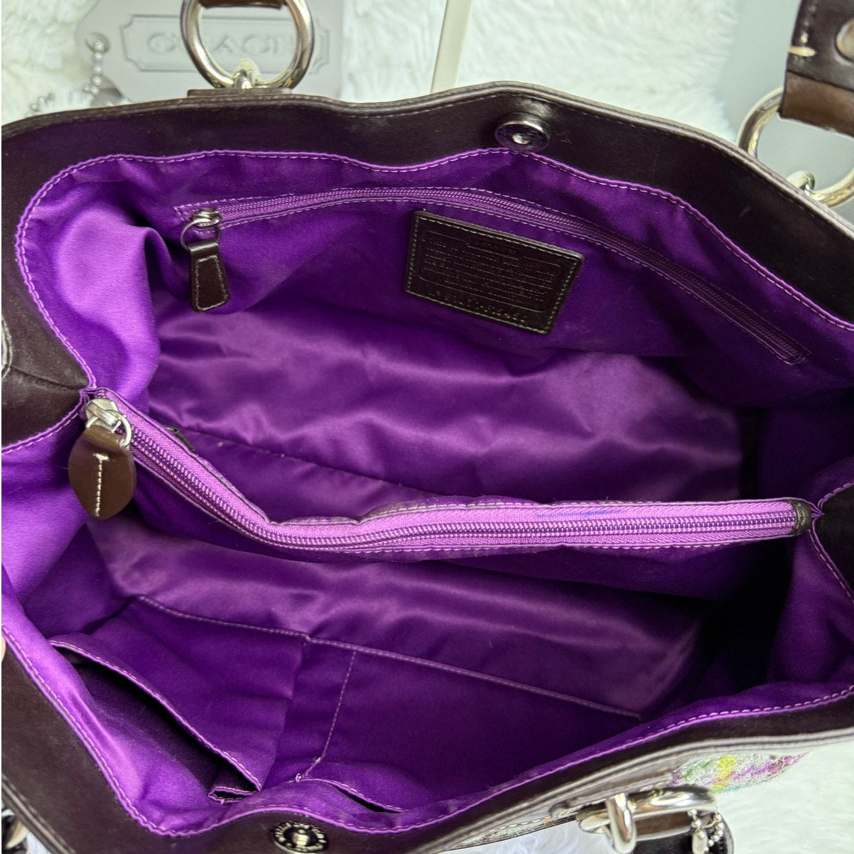 Coach 2010 Penelope Tattersall Plaid Wood Satchel F15456