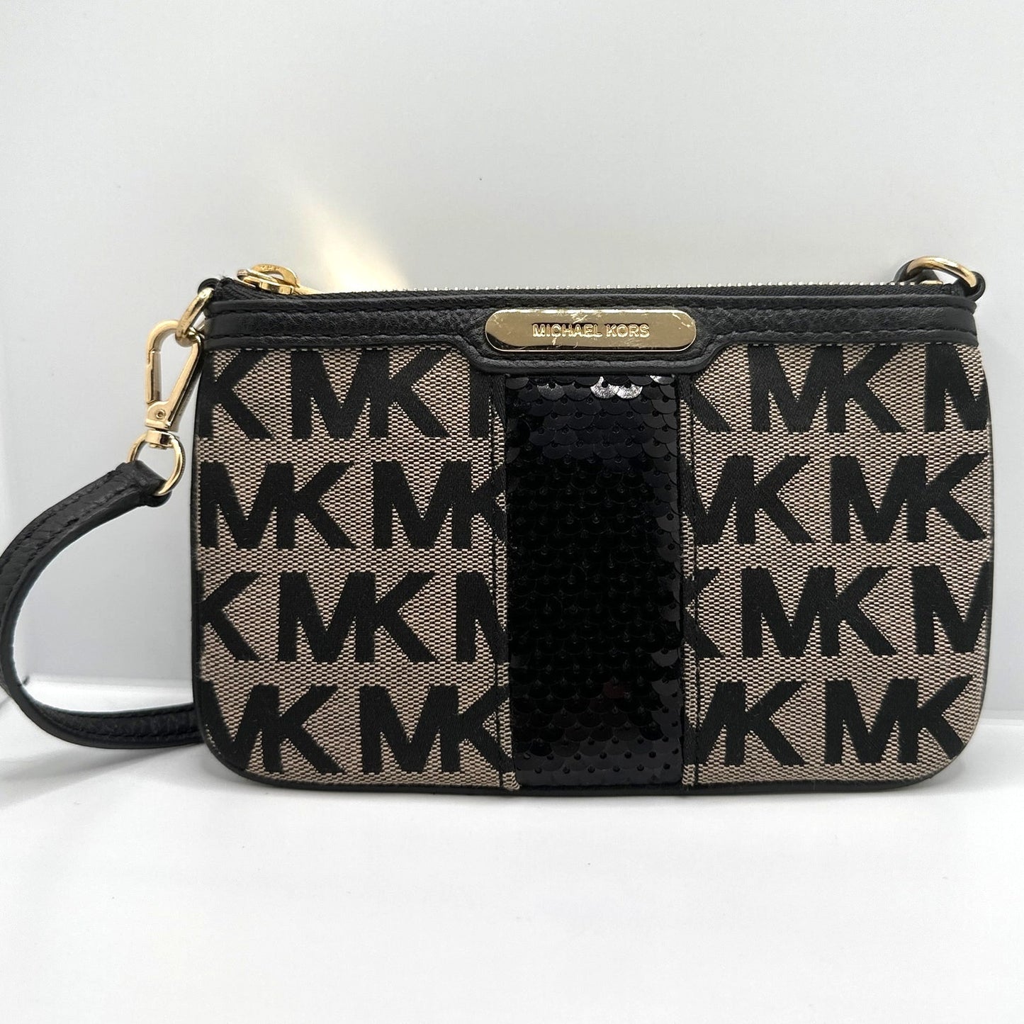 MICHAEL KORS Signature Canvas Wristlet Mini Purse
