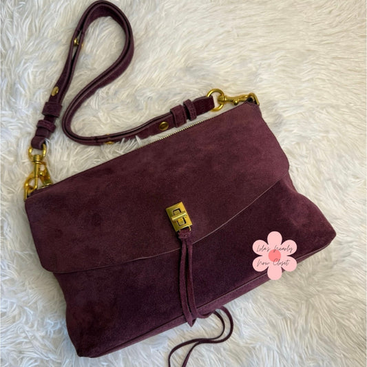 Rebecca Minkoff Darren Top Zip Suede Convertible Shoulder Bag