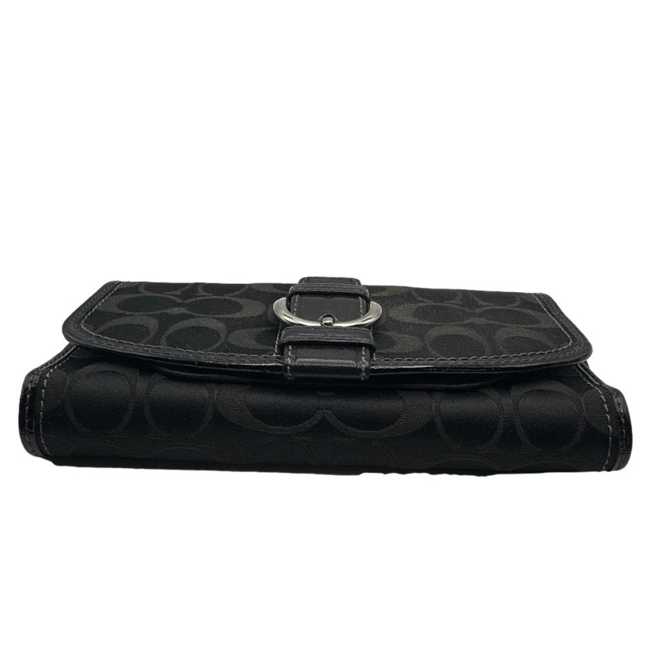 COACH Black Signature Canvas Wallet