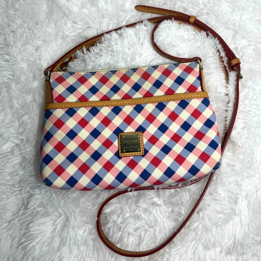 DOONEY & BOURKE Plaid Blue Red and White Canvas Crossbody