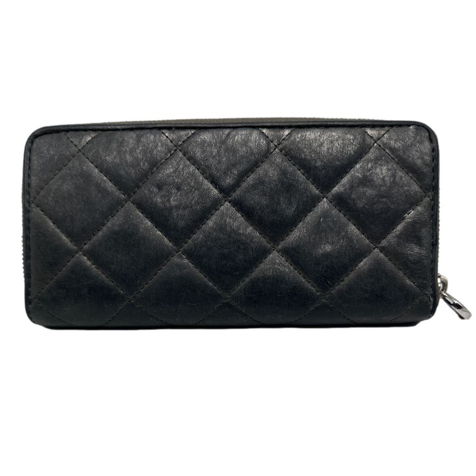 Michael Kors Black Quilted Zip Around Wallet