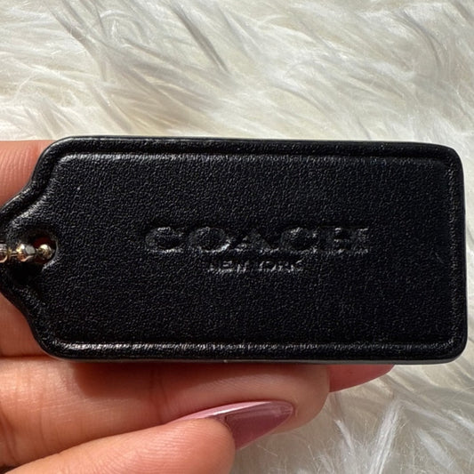 2” COACH Black Fob Bag Charm Hang tag Hangtag