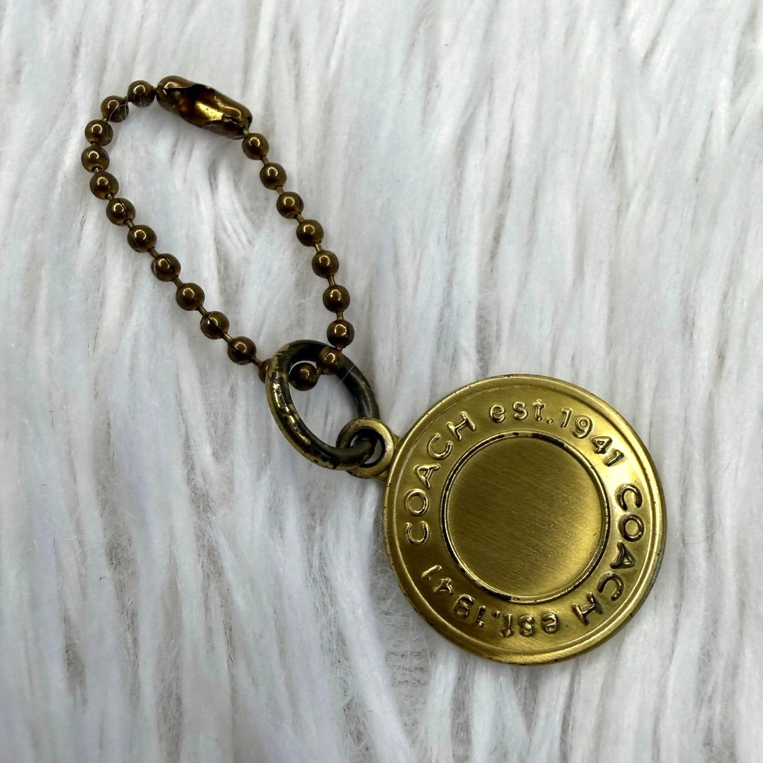 1" Coach Metal Circle Replacement Hangtag Hang Tag Bag Charm