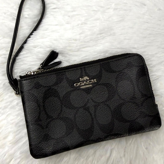 Coach Black Double Zipper Wristlet