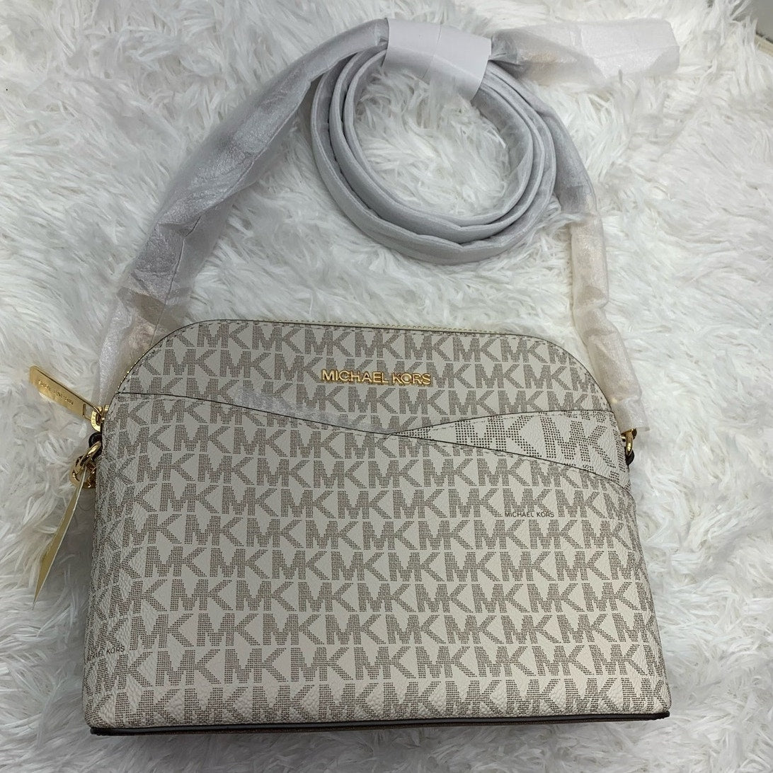 NWT MICHAEL KORS Jet Set Travel Medium Logo Dome Crossbody Bag