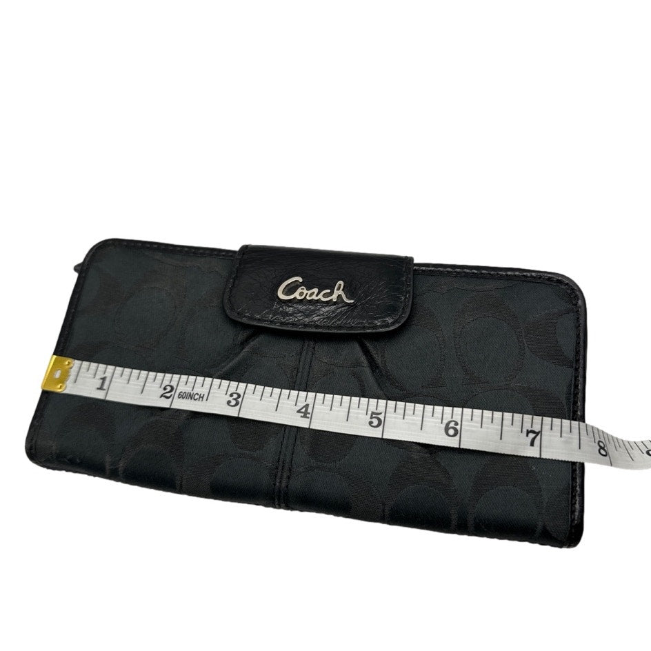 COACH Black Signature Canvas Ashley Wallet